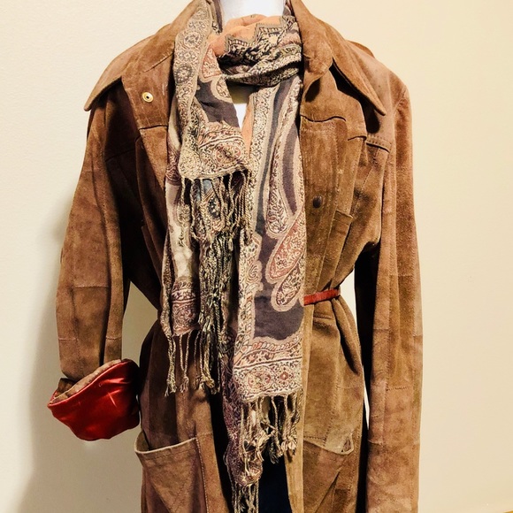 VINTAGE SPLIT COWHIDE SUEDE PATCHWORK JACKET - Picture 1 of 6